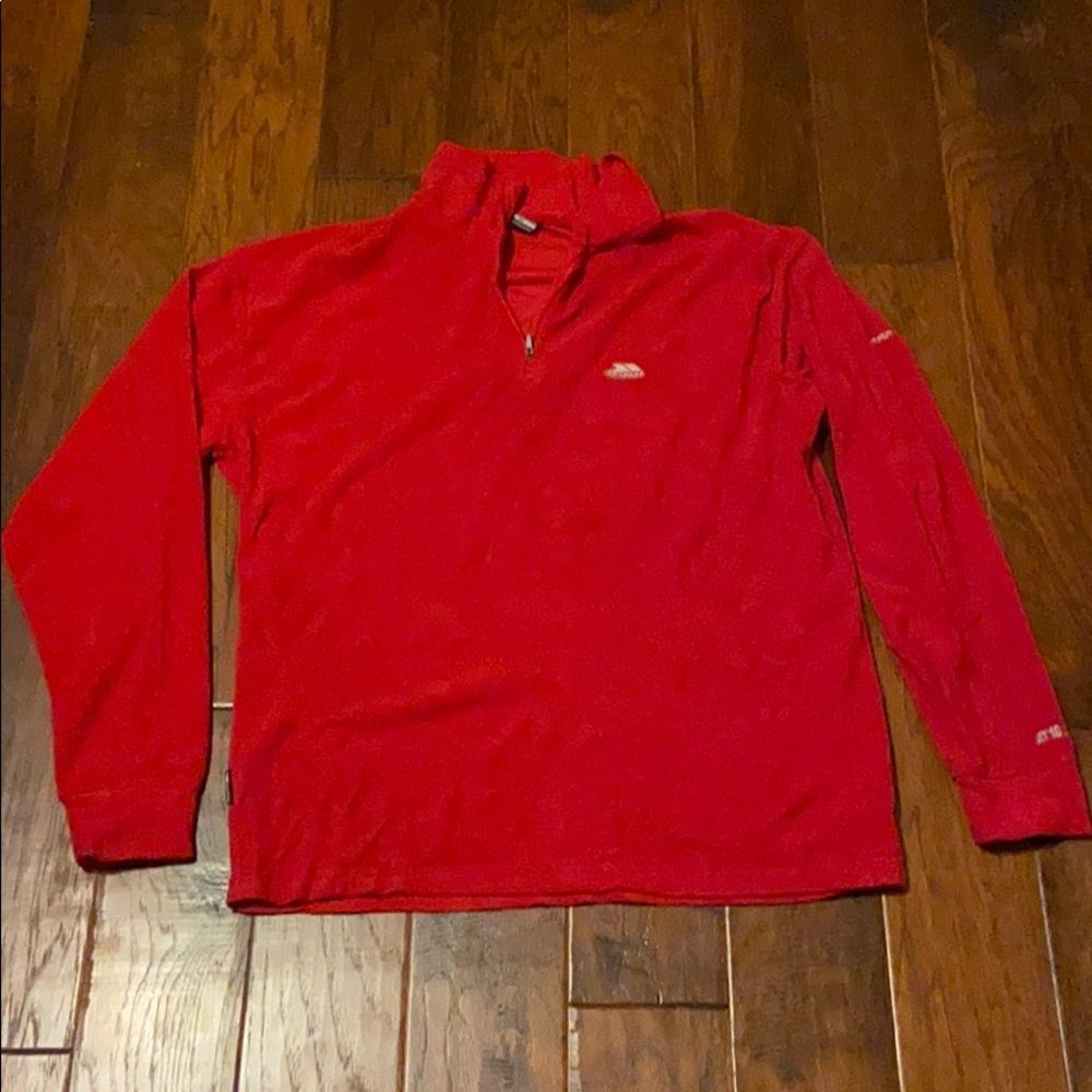 Trespass quarter zip fleece red size xl